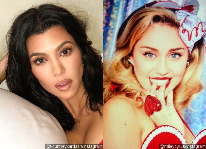 Check Out Kourtney Kardashian and Miley Cyrus' Sultry Posts to Celebrate Valentine's Day!