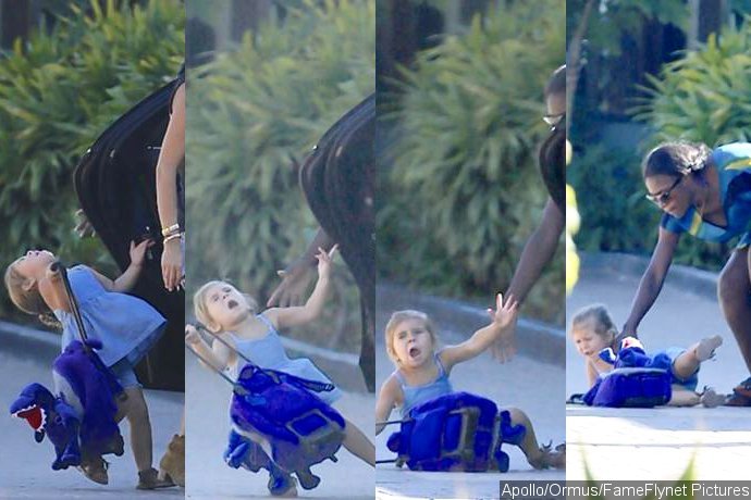 Kourtney Kardashian's Daughter Penelope Falls Backward After Slamming Into Car Door