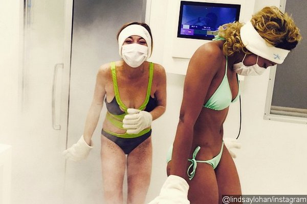 Lindsay Lohan Wears Skimpy Bikini for Cryotherapy in Freezing Cold Chamber