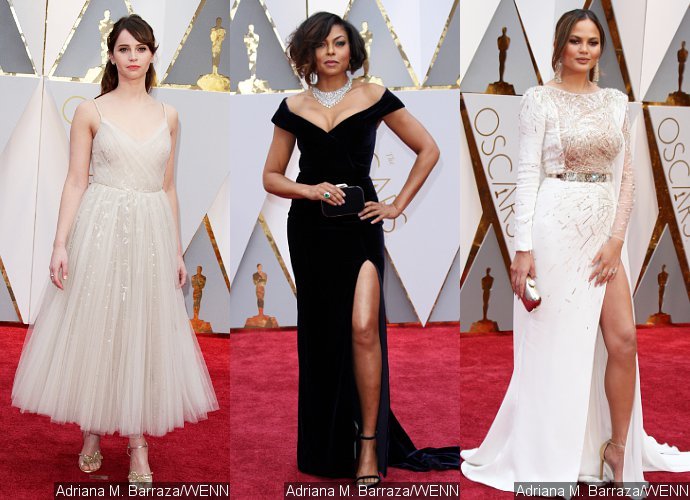 Oscars 2017: Felicity Jones, Taraji P. Henson, Chrissy Teigen Stun on Red Carpet