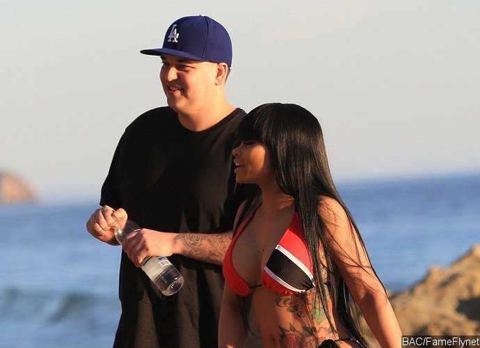 Rob Kardashian Looks on as Blac Chyna Gets Topless During Beach Photo Shoot