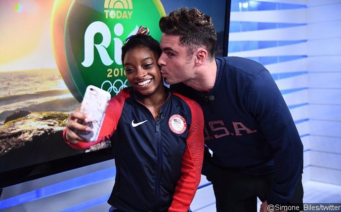 Simone Biles Finally Meets Her Celeb Crush Zac Efron. Watch Him Freak Her Out With a Kiss