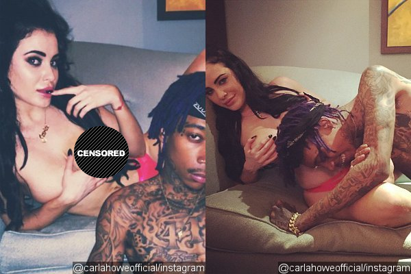 Wiz Khalifa Cozies Up to Topless Model Carla Howe in New Photos