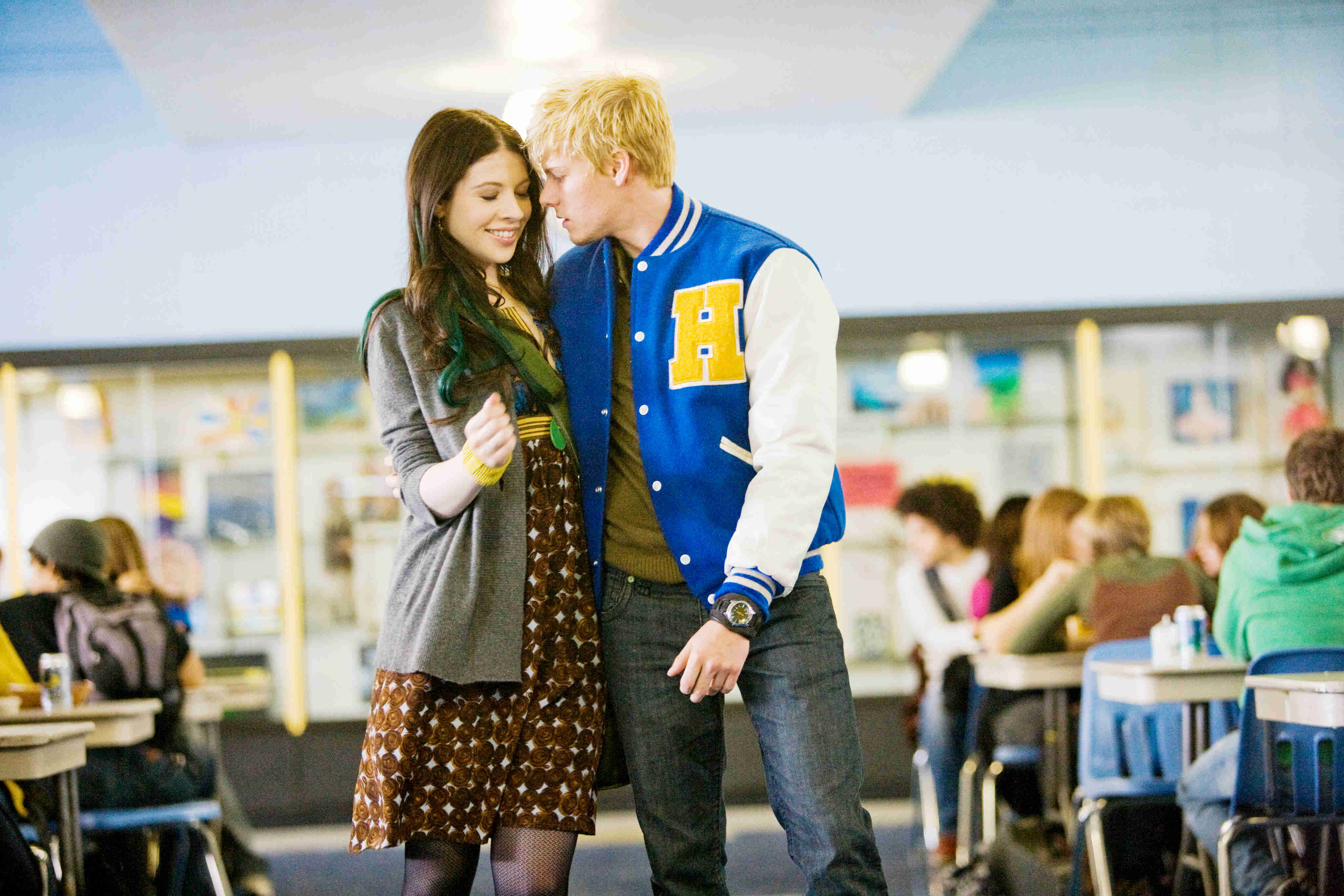 Michelle Trachtenberg stars as Maggie O'Donnell and Hunter Parrish stars as Stan in New Line Cinema's 17 Again (2009)