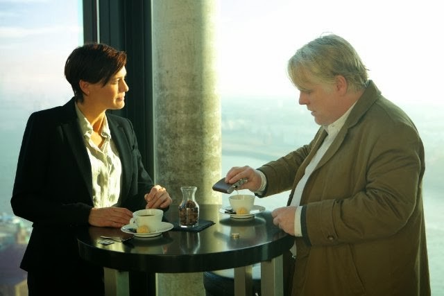 Charlotte Schwab and Philip Seymour Hoffman (stars as Gunther Bachmann) in Roadside Attractions' A Most Wanted Man (2014)