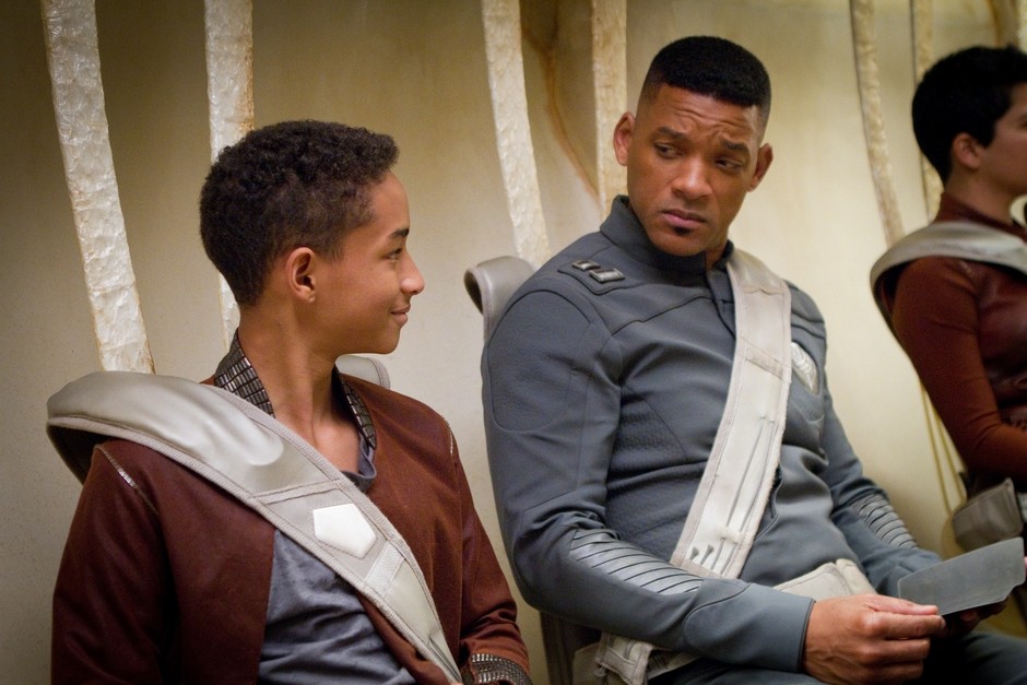Jaden Smith stars as Kitai Raige and Will Smith stars as Cypher Raige in Columbia Pictures' After Earth (2013)
