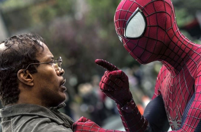 Jamie Foxx stars as Max Dillon/Electro and Spider-Man from Columbia Pictures' The Amazing Spider-Man 2 (2014)