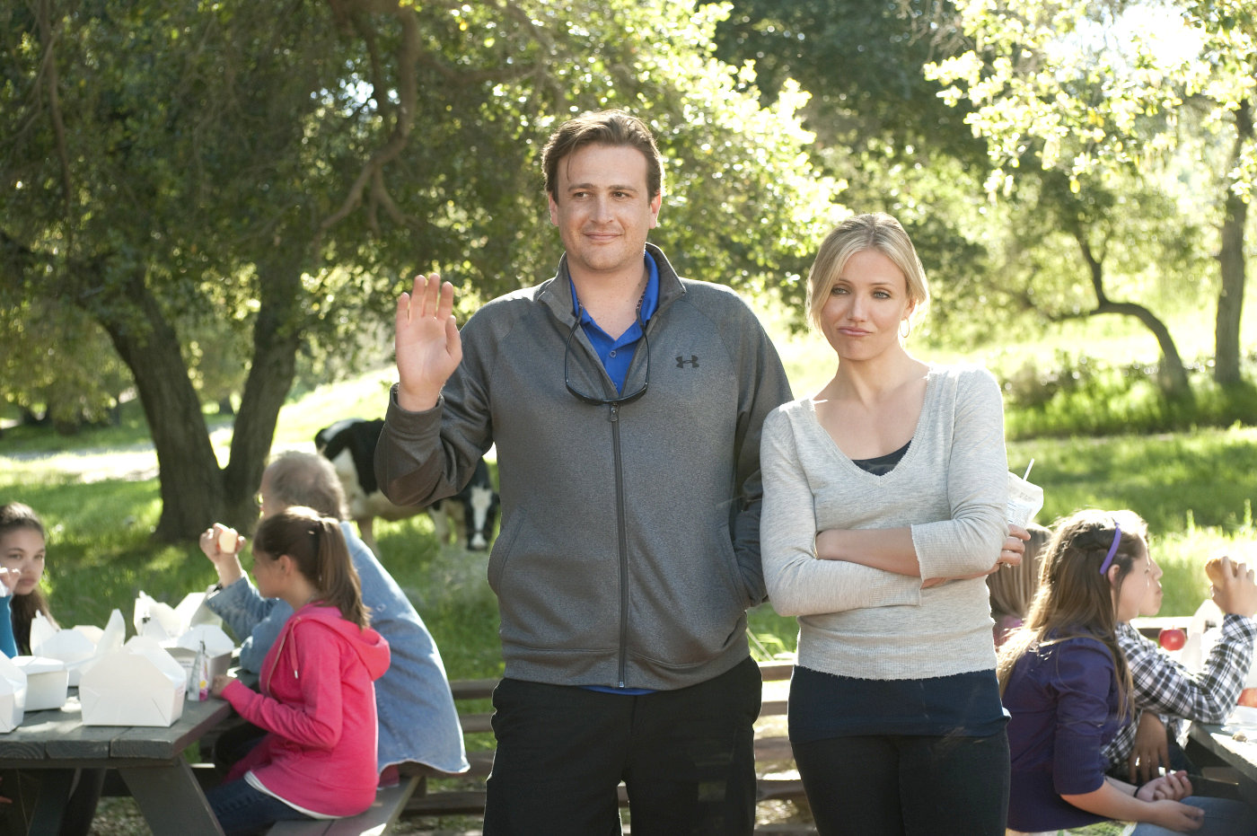 Jason Segel stars as Russell Gettis and Cameron Diaz stars as Elizabeth Halsey in Columbia Pictures' Bad Teacher (2011)