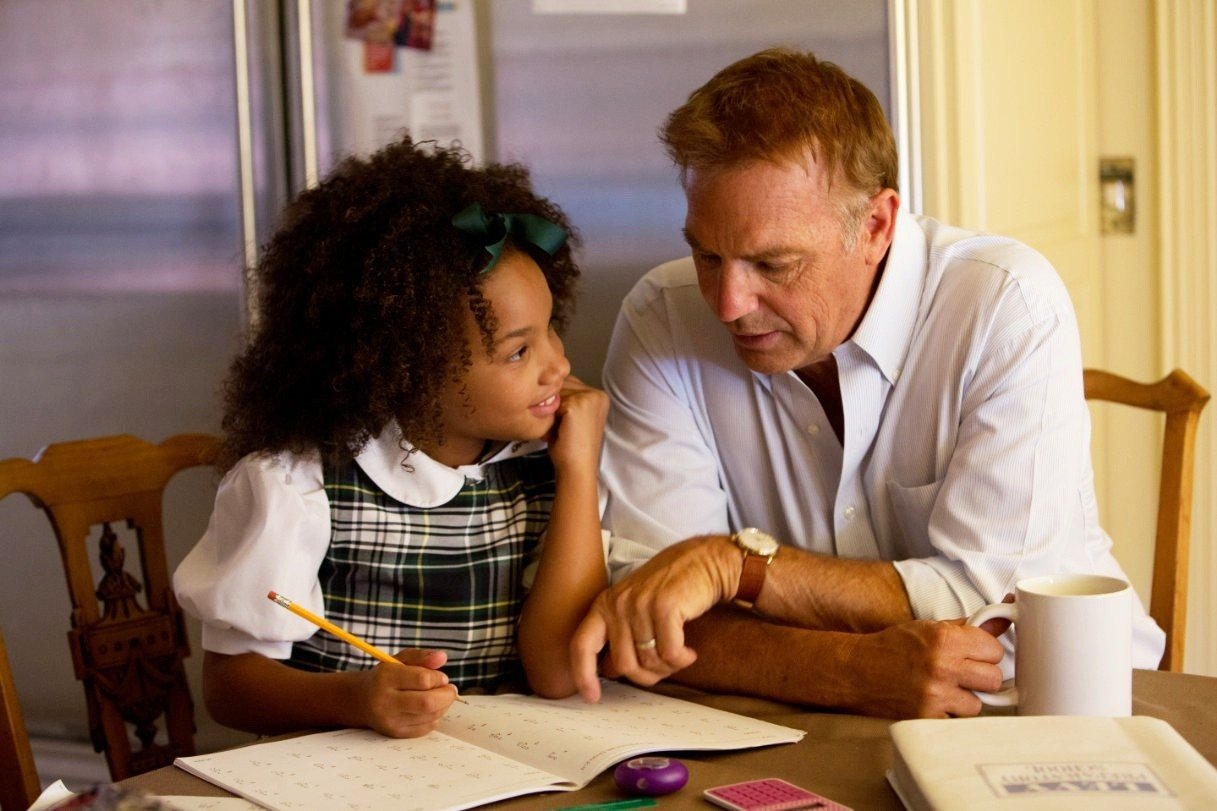 Jillian Estell stars as Eloise and Kevin Costner stars as Elliot Anderson in Relativity Media's Black or White (2015). Photo credit by Tracy Bennett.