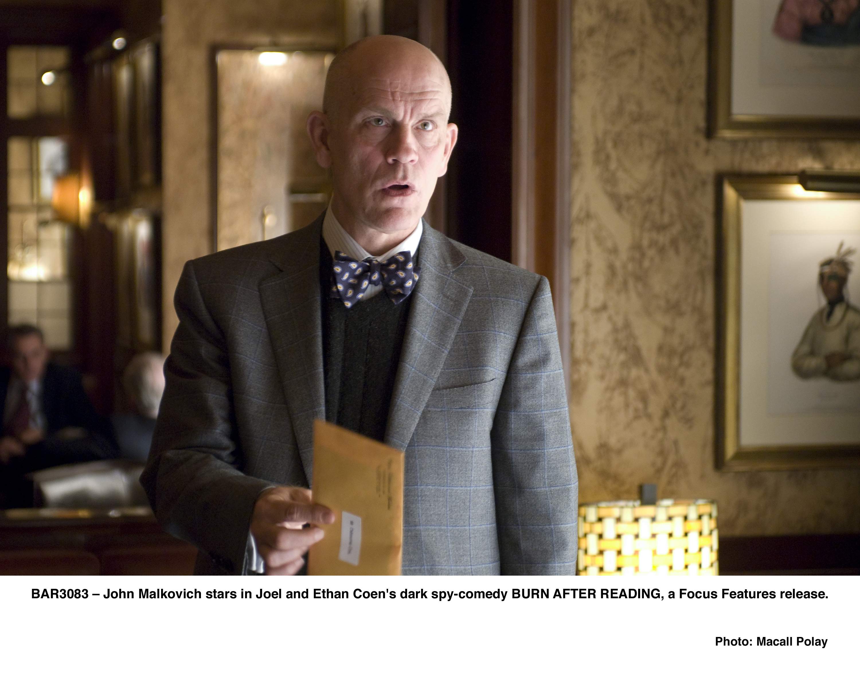John Malkovich stars in Joel and Ethan Coen's dark spy-comedy BURN AFTER READING, a Focus Features release.