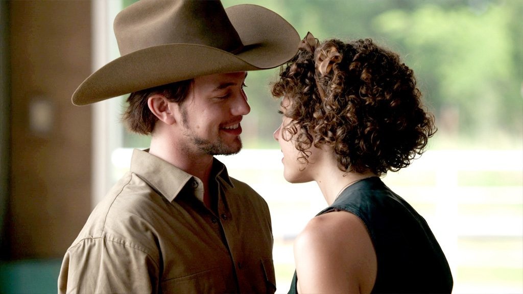 Jackson Rathbone stars as Justin Wood and Dora Madison Burge stars as Kansas in Samuel Goldwyn Films' Cowgirls n' Angels (2012)