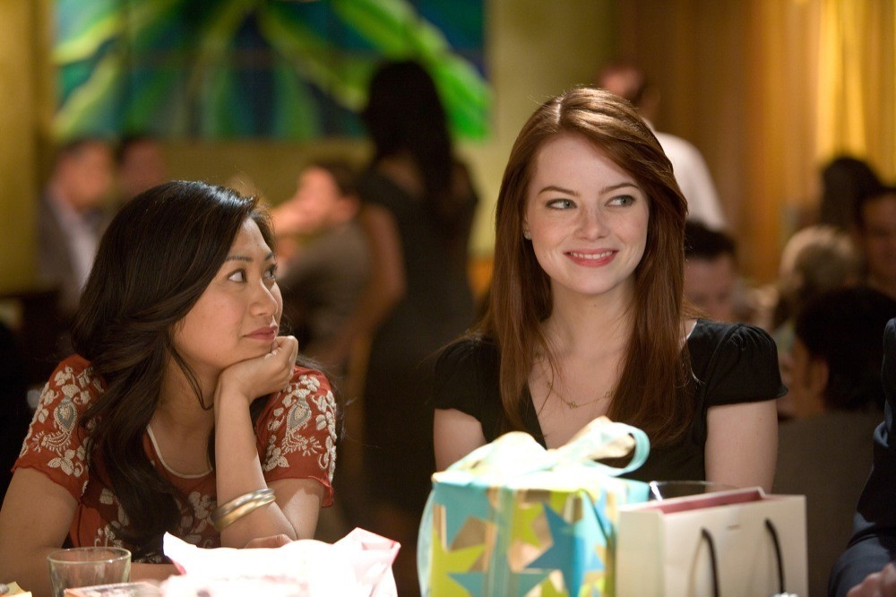 Liza Lapira stars as Liz and Emma Stone stars as Hannah in Warner Bros. Pictures' Crazy, Stupid, Love. (2011)