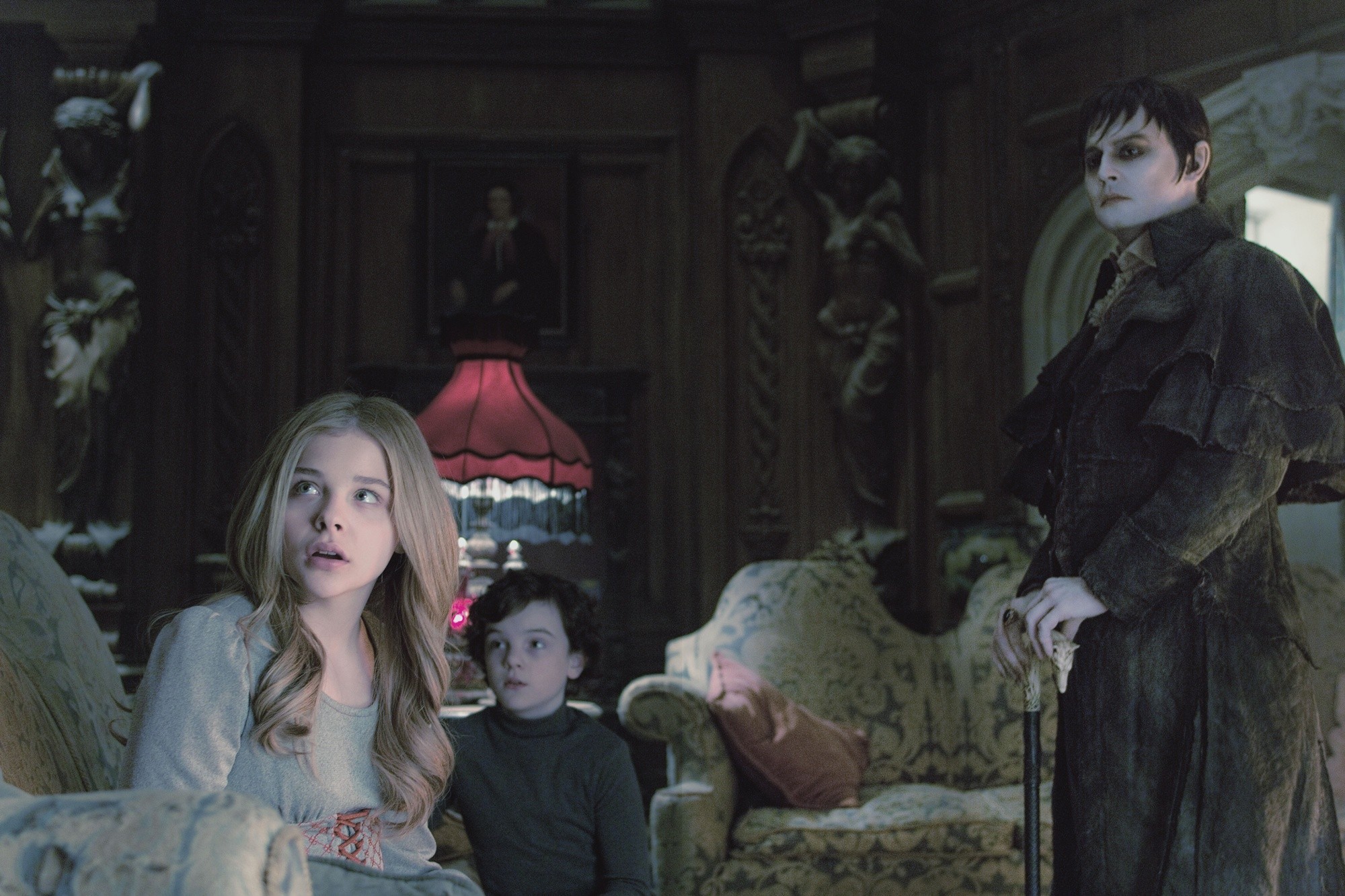 Chloe Moretz, Gulliver McGrath and Johnny Depp in Warner Bros. Pictures' Dark Shadows (2012)