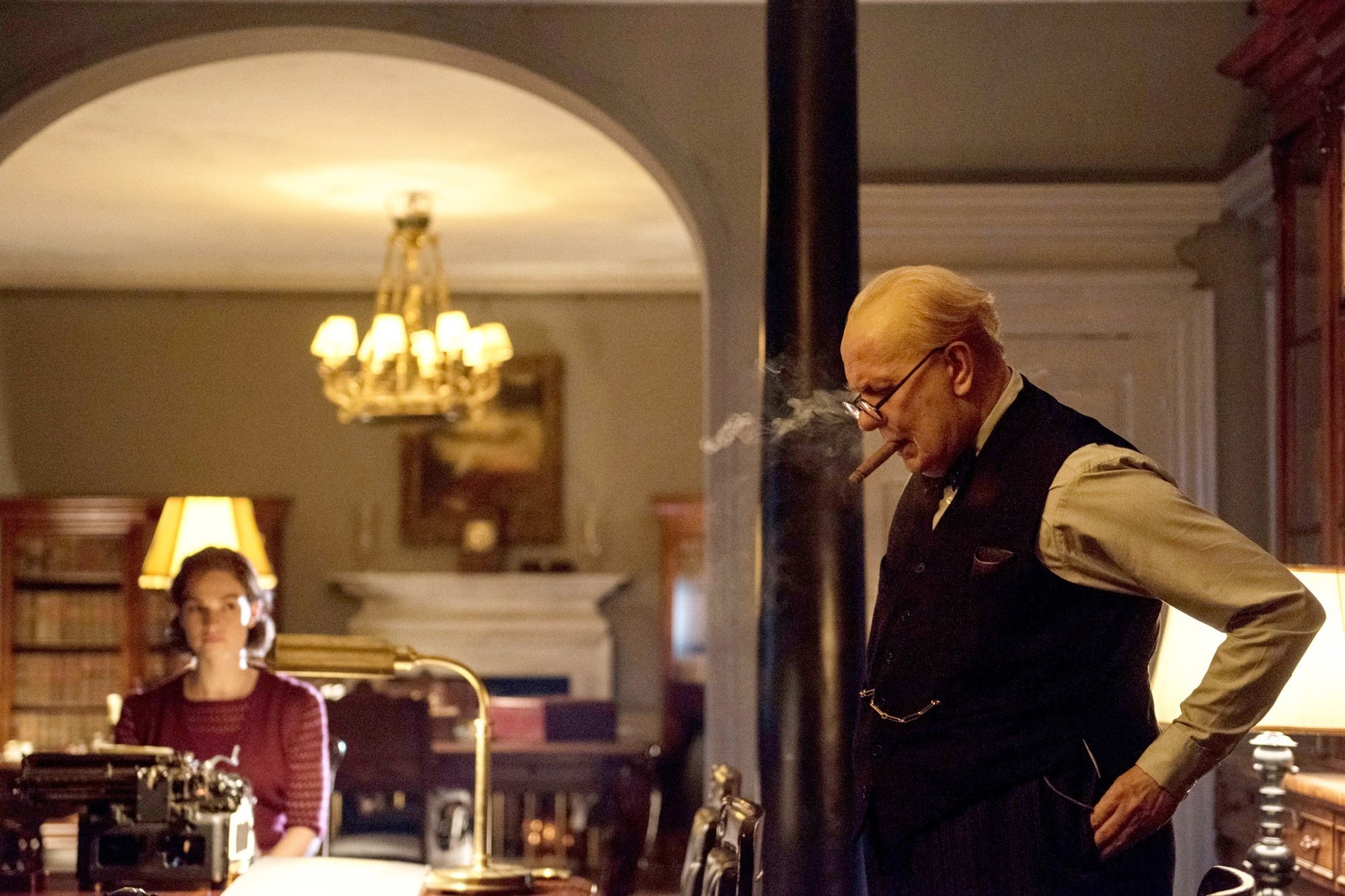 Gary Oldman stars as Winston Churchill in Focus Features' Darkest Hour (2017)