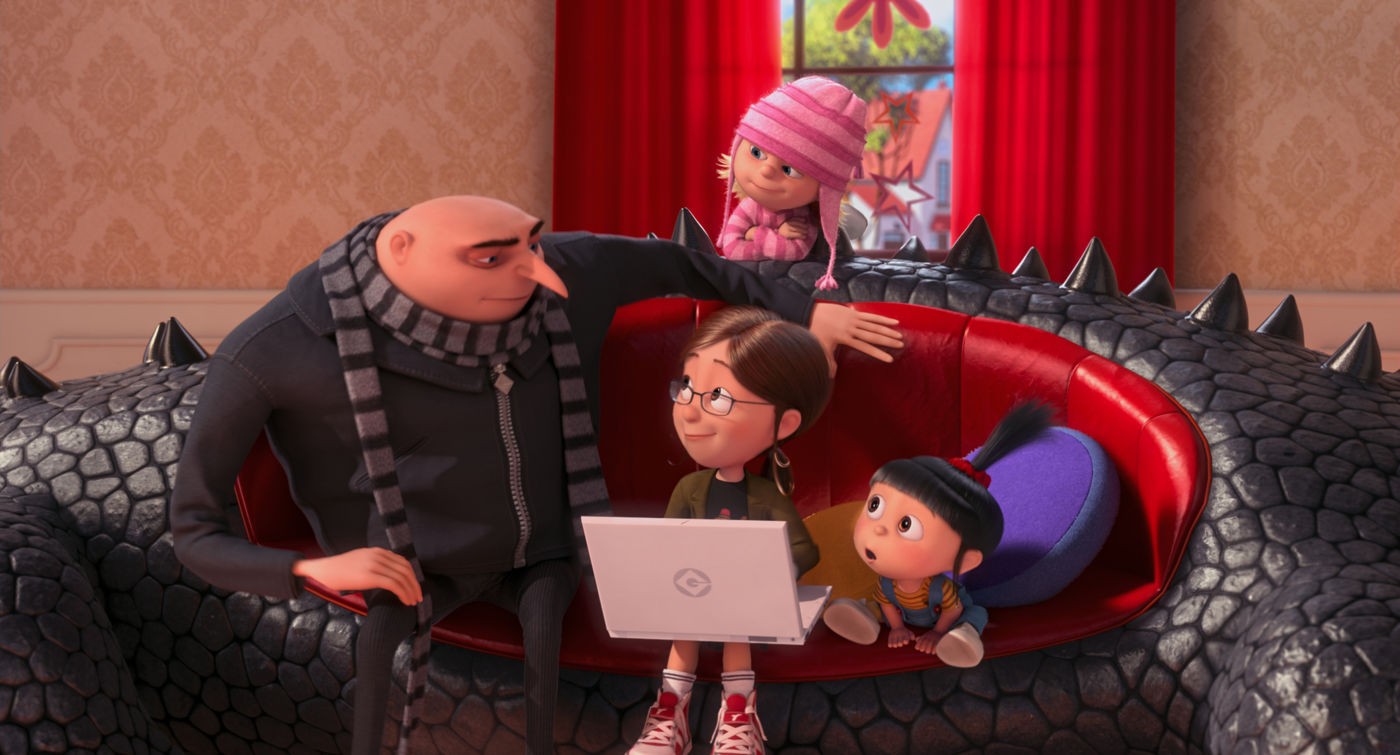 Gru, Margo, Agnes and Edith from Universal Pictures' Despicable Me 2 (2013)
