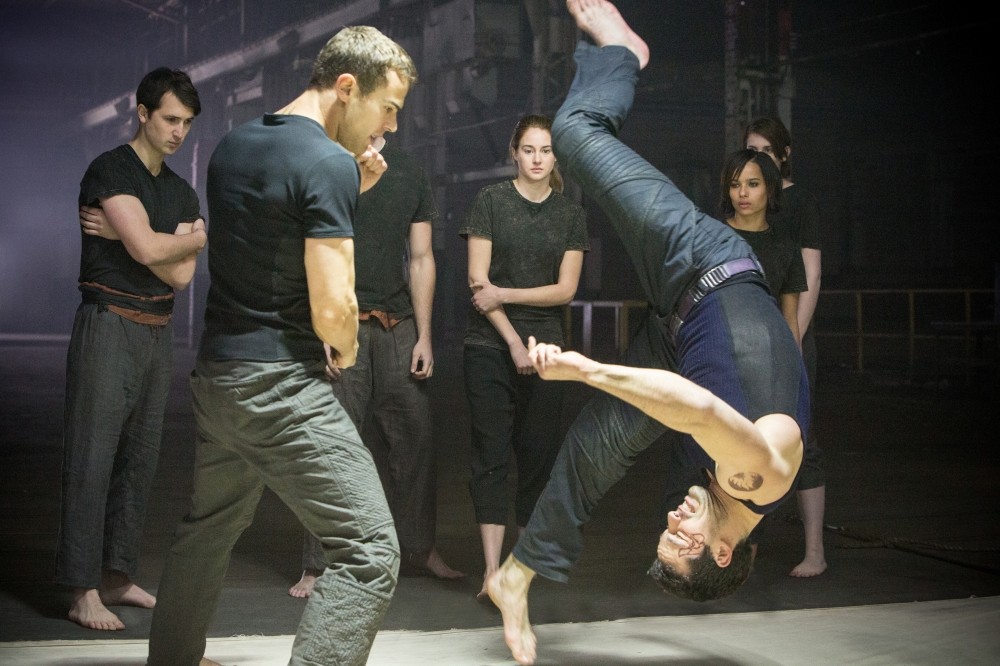 Theo James, Shailene Woodley and Zoe Kravitz in Summit Entertainment's Divergent (2014)