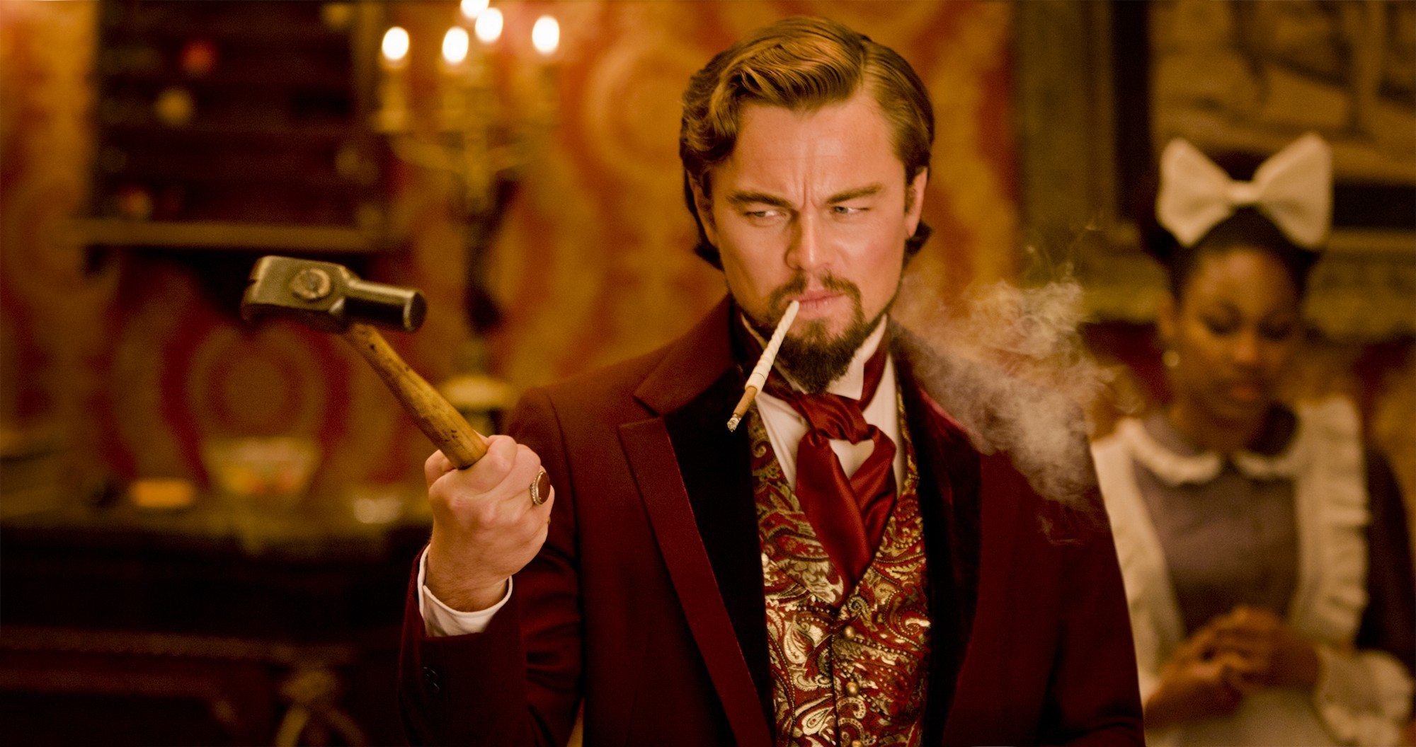 Leonardo DiCaprio stars as Calvin Candie in The Weinstein Company's Django Unchained (2012). Photo credit by Andrew Cooper.
