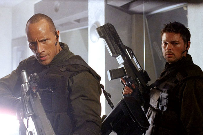 The Rock and Karl Urban in Doom (2005)