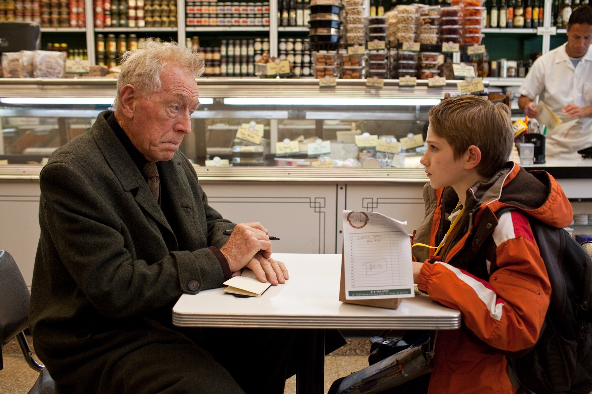 Max von Sydow stars as Thomas Schell Sr. and Thomas Horn stars as Oskar Schell in Warner Bros. Pictures' Extremely Loud and Incredibly Close (2012)