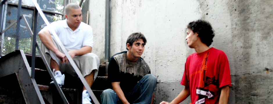 Michael Rivera, Andrew Cisneros and Flaco Navaja in IFC Films' Falling Awake (2010)