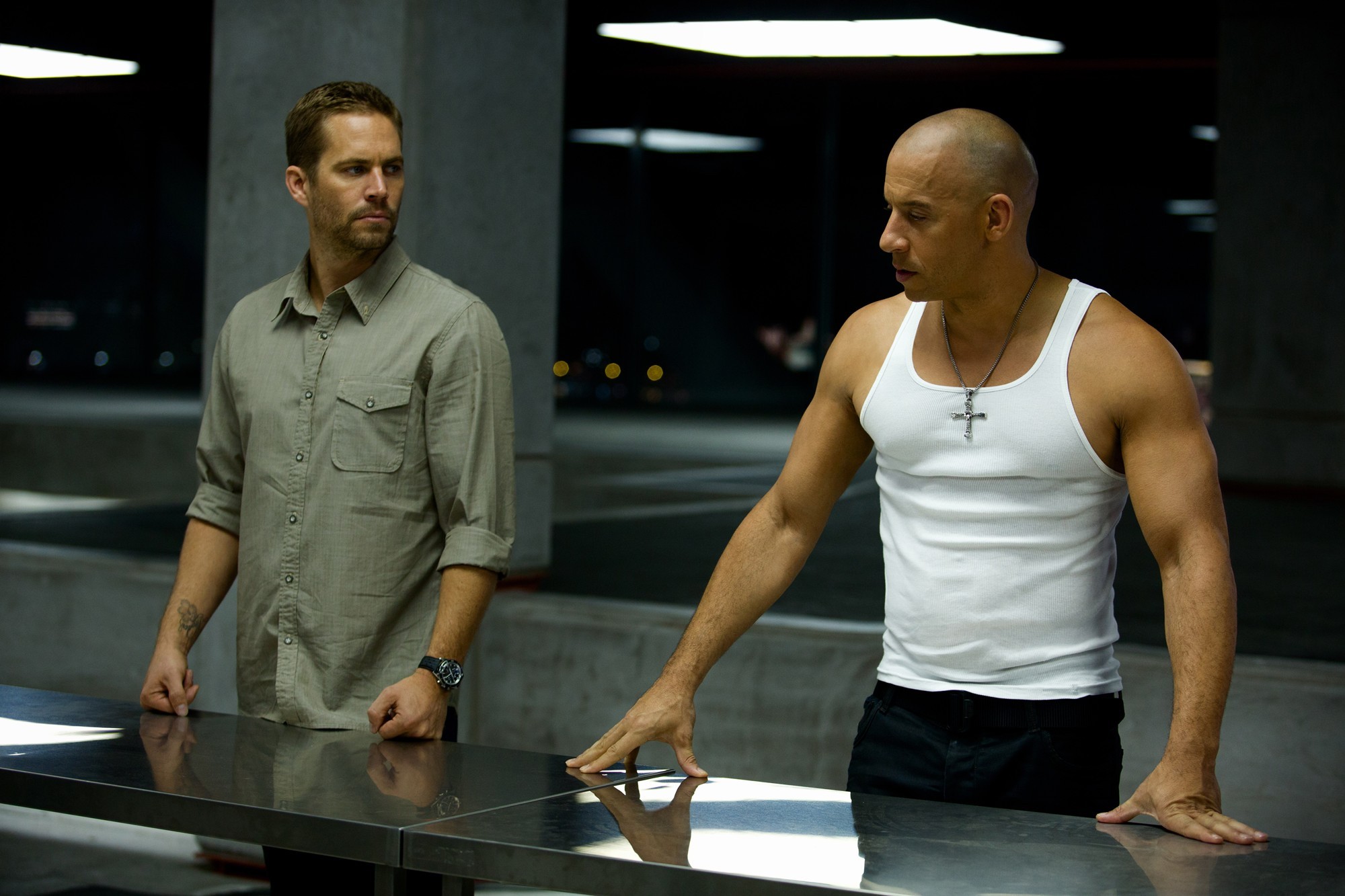 Paul Walker stars as Brian O'Conner and Vin Diesel stars as Dominic Toretto in Universal Pictures' Fast and Furious 6 (2013)