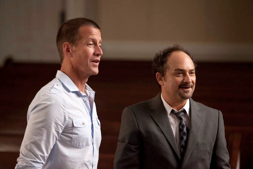James Denton stars as Johnny Trey and Kevin Pollak stars as Frank 'Mossy' Mostin in Lionsgate Films' Grace Unplugged (2013)