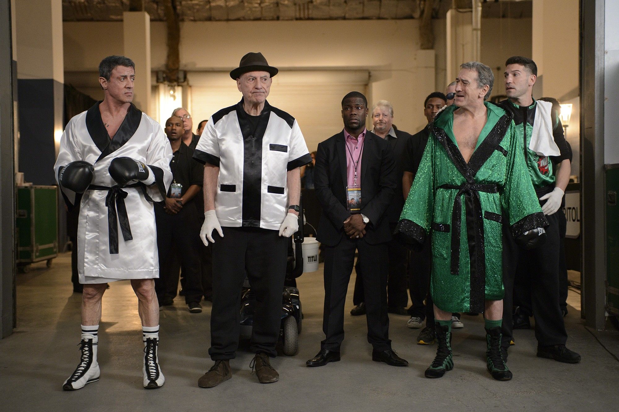 Sylvester Stallone, Alan Arkin, Kevin Hart and Robert De Niro in Warner Bros. Pictures' Grudge Match (2013)