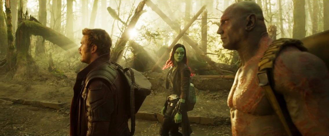 Chris Pratt, Zoe Saldana and Dave Bautista in Walt Disney Pictures' Guardians of the Galaxy Vol. 2 (2017)