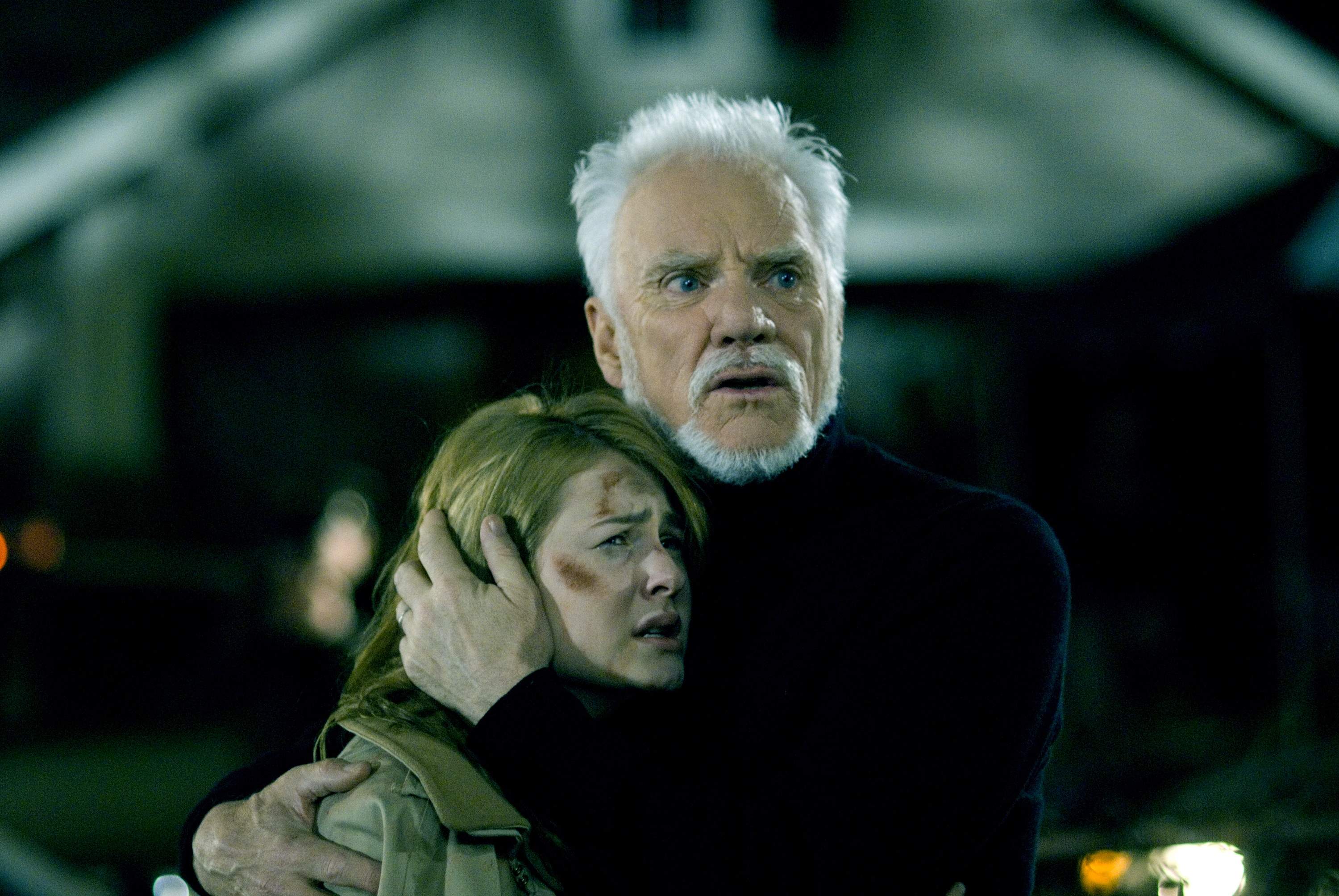 Scout Taylor-Compton as Laurie Strode and Malcolm McDowell as Dr. Samuel Loomis in MGM/Dimension Films' Halloween (2007)