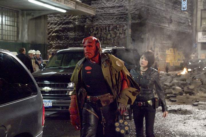 Ron Perlman as Hellboy and Selma Blair as Liz in Universal Pictures' Hellboy II: The Golden Army (2008)