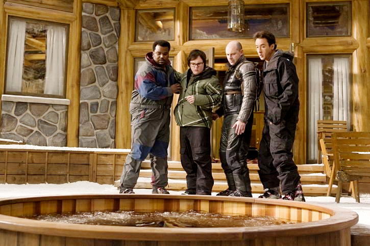 Craig Robinson, Clark Duke, Rob Corddry and John Cusack in MGM's Hot Tub Time Machine (2010)