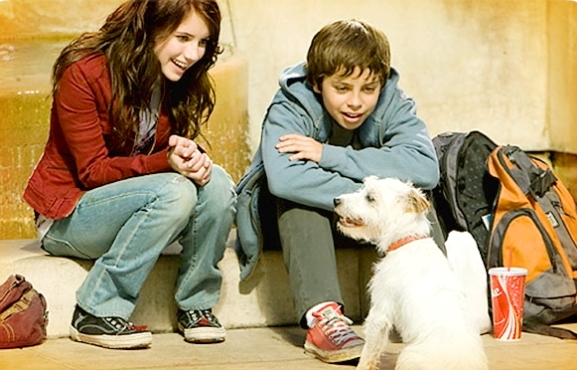 Emma Roberts stars as Andi and Jake T. Austin stars as Bruce in DreamWorks' Hotel for Dogs (2009)