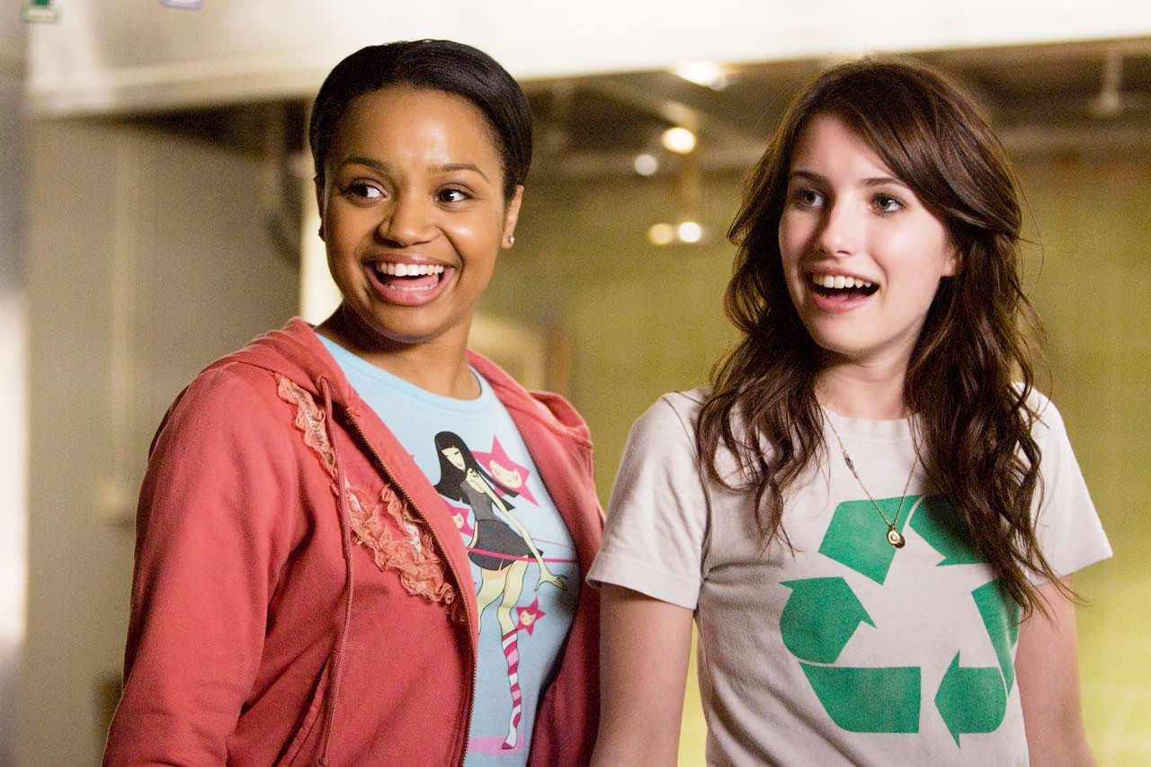 Kyla Pratt stars as Heather and Emma Roberts stars as Andi in DreamWorks' Hotel for Dogs (2009)