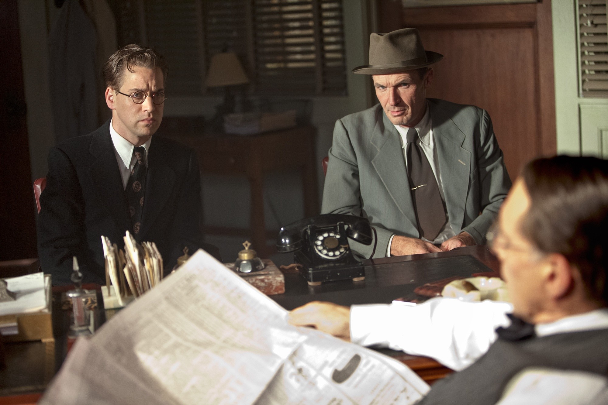 T.R. Knight stars as Harold Parrott and Toby Huss stars as Clyde Sukeforth in Warner Bros. Pictures' 42 (2013)