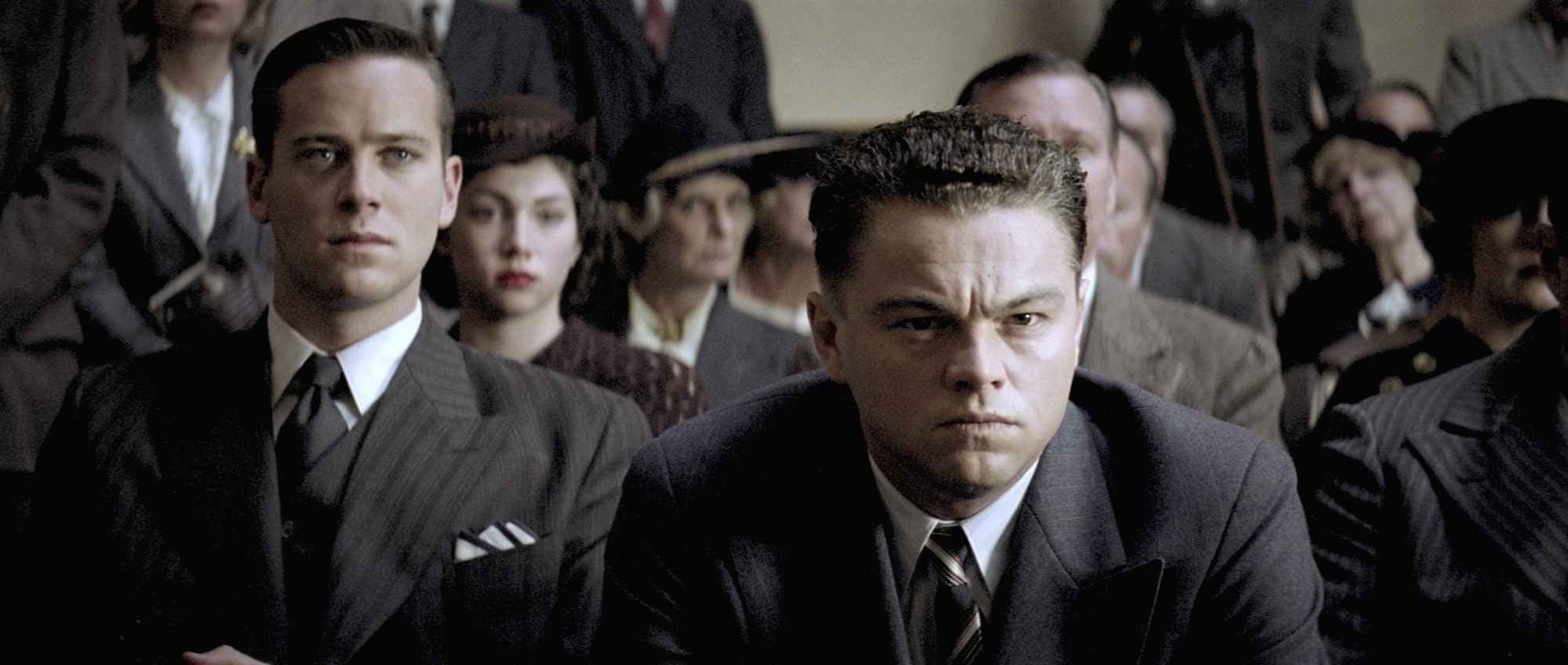 Armie Hammer stars as Clyde Tolson and Leonardo DiCaprio stars as J. Edgar Hoover in Warner Bros. Pictures' J. Edgar (2011)