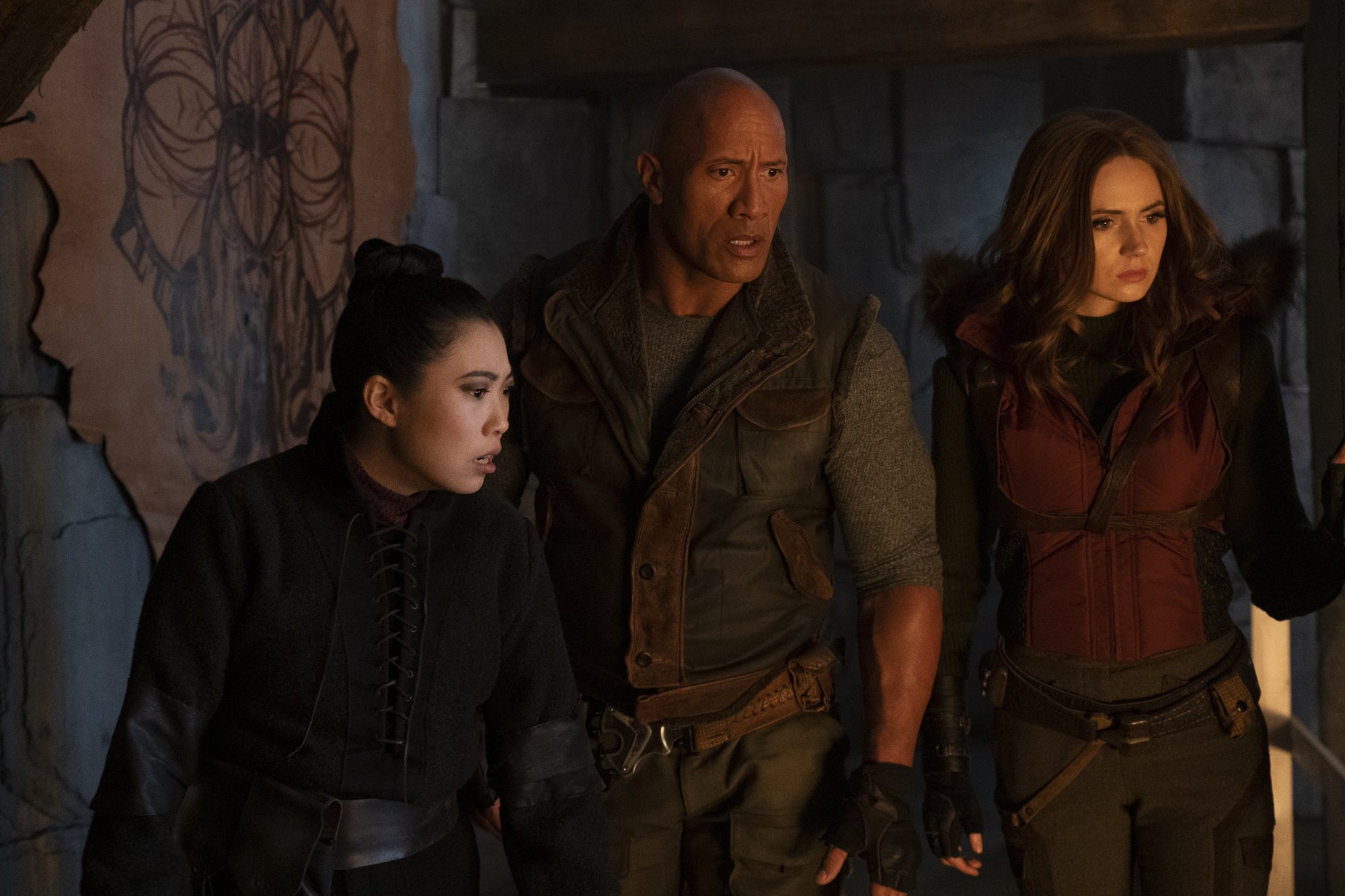 Awkwafina, The Rock and Karen Gillan in Sony Pictures' Jumanji: The Next Level (2019)