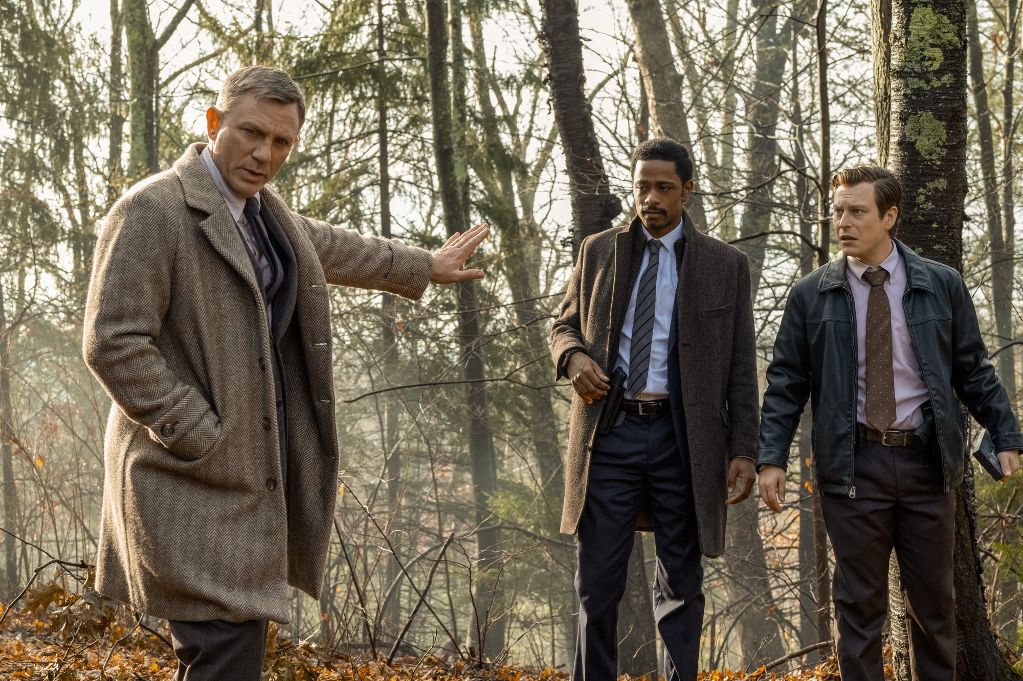 Daniel Craig, Keith Stanfield and Noah Segan in Lionsgate's Knives Out (2019)