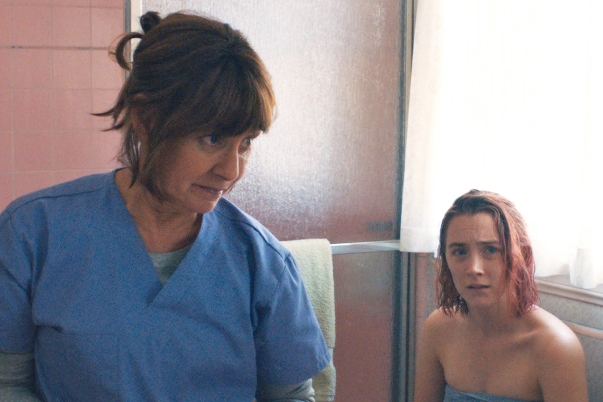 Laurie Metcalf stars as Marion McPherson and Saoirse Ronan stars as Christine 'Lady Bird' McPherson in A24's Lady Bird (2017)
