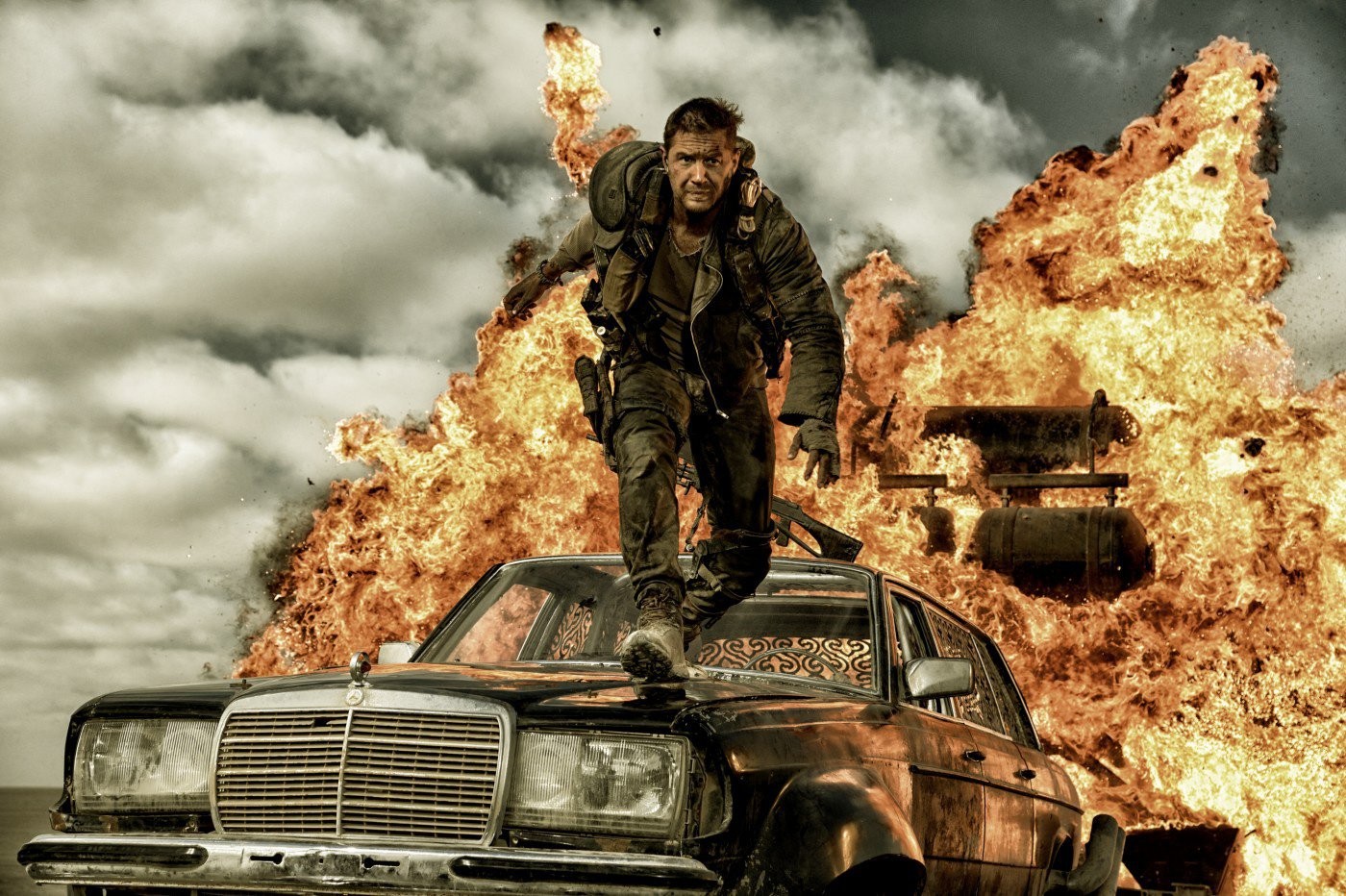 Tom Hardy stars as Max Rockatansky in Warner Bros. Pictures' Mad Max: Fury Road (2015). Photo credit by Jasin Boland.