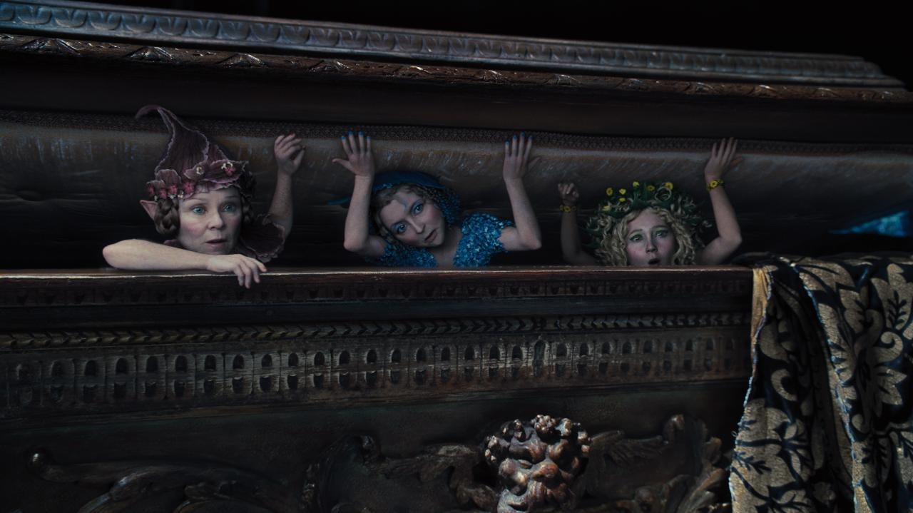 Imelda Staunton, Juno Temple and Lesley Manville in Walt Disney Pictures' Maleficent (2014)