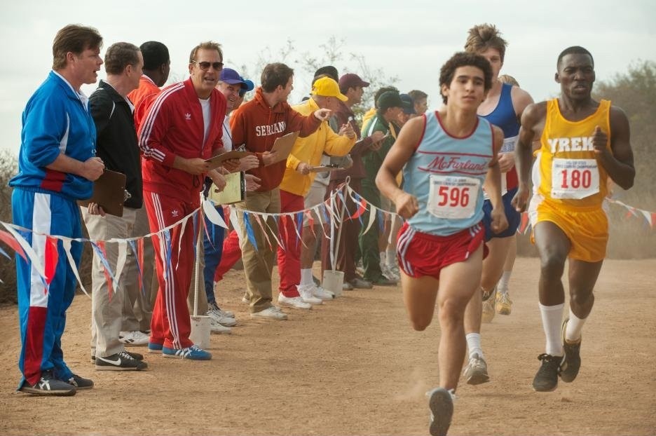 Kevin Costner stars as Jim White and Hector Duran stars as Johnny Sameniego in Walt Disney Pictures' McFarland, USA (2015)