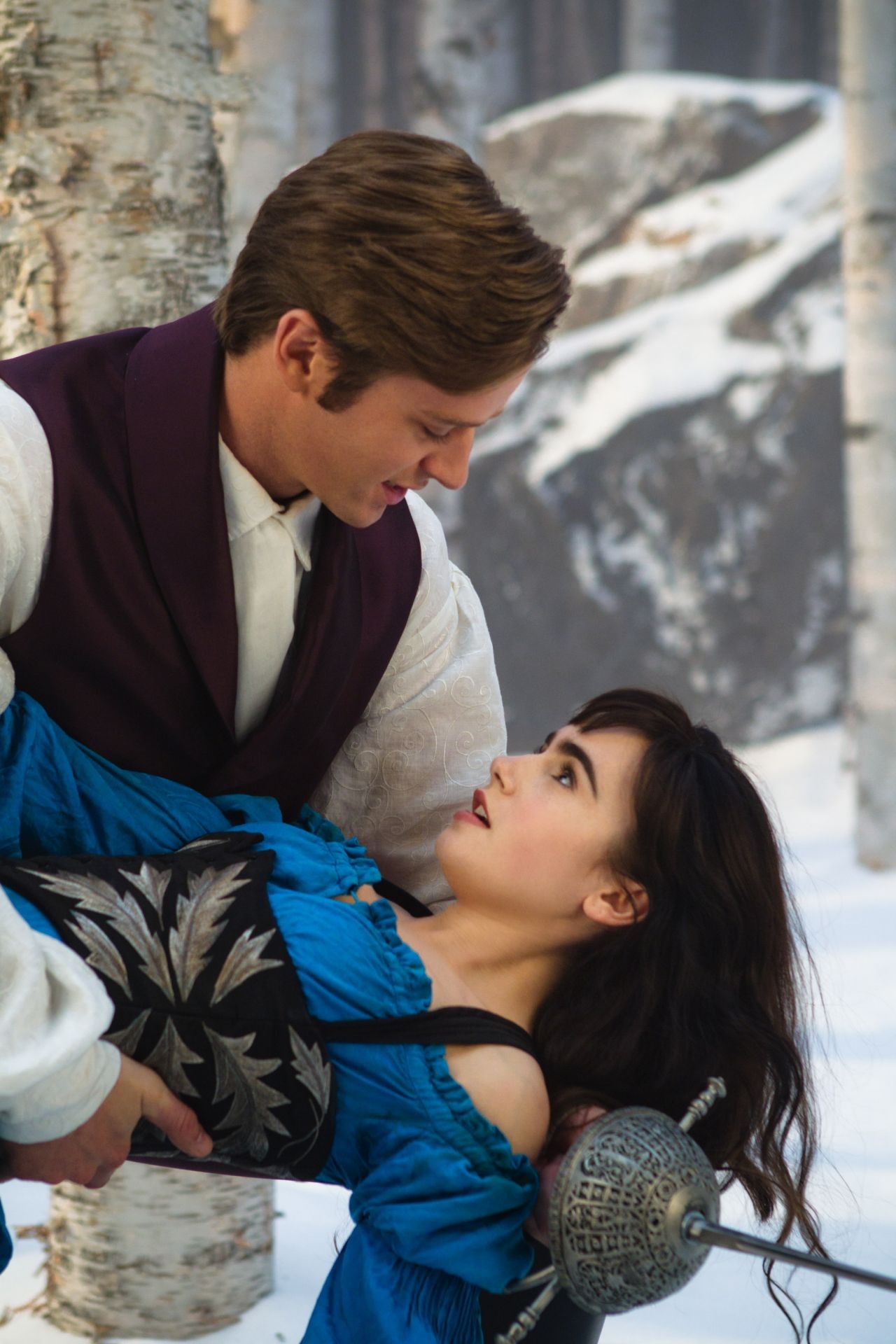 Armie Hammer stars as Prince Andrew Alcott and Lily Collins stars as Snow White in Relativity Media's Mirror Mirror (2012)