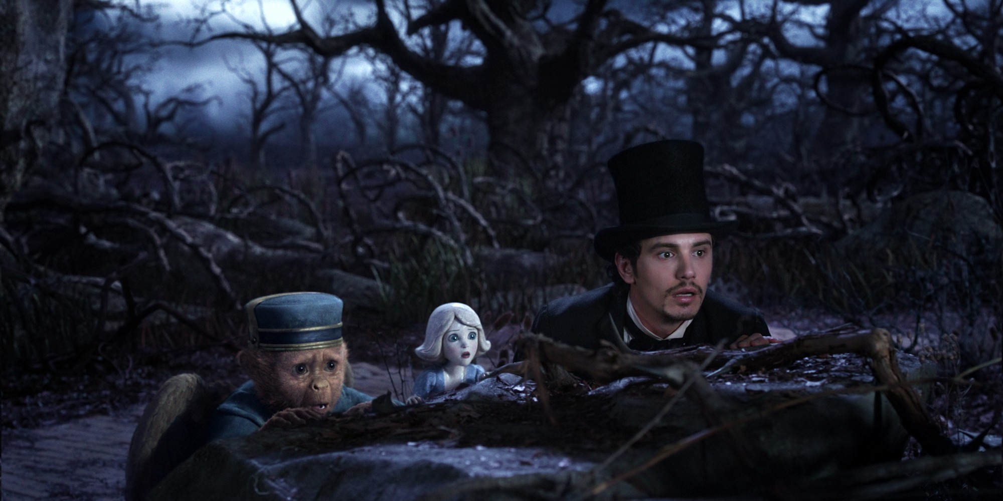Flying Monkey, China Girl and James Franco (stars as Oz) in Walt Disney Pictures' Oz: The Great and Powerful (2013)