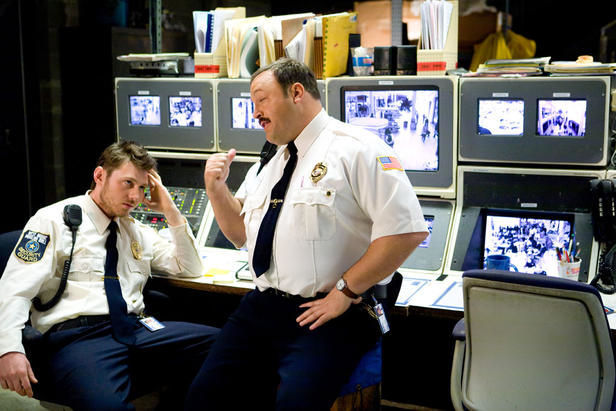 Keir O'Donnell stars as Veck Sims and Kevin James stars as Paul Blart in Columbia Pictures' Paul Blart: Mall Cop (2009). Photo credit by Richard Cartwright.