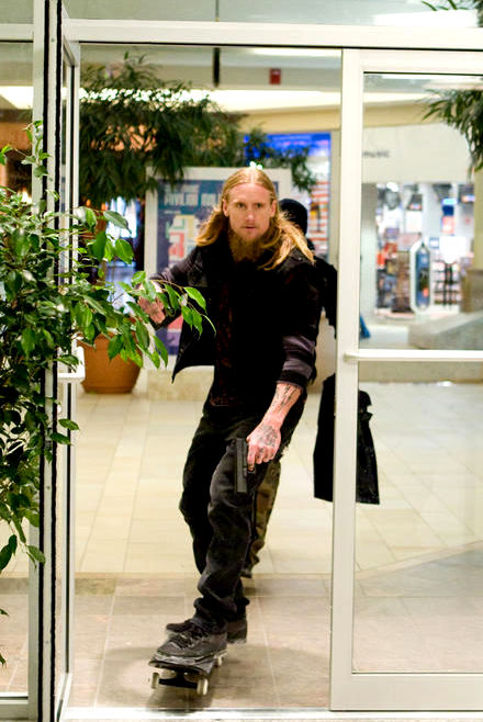 Mike Vallely stars as Rudolph in Columbia Pictures' Paul Blart: Mall Cop (2009). Photo credit by Richard Cartwright.