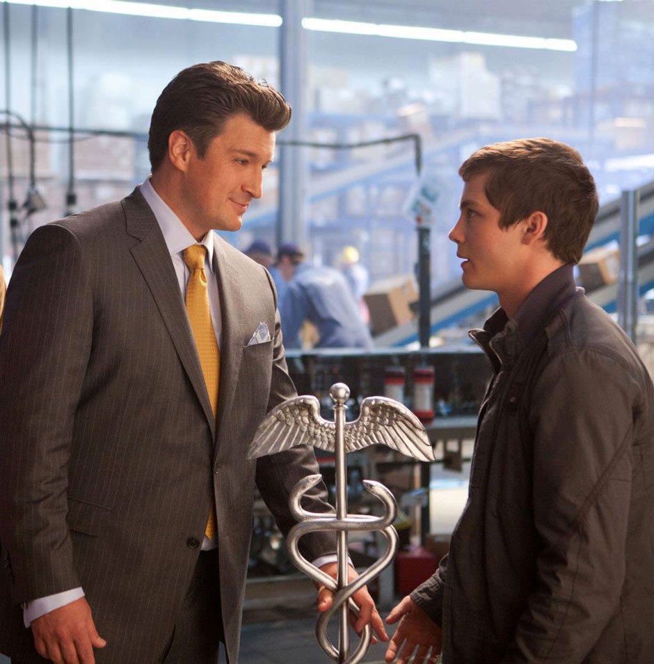 Sean Bean stars as Zeus and Logan Lerman stars as Percy Jackson in The 20th Century Fox's Percy Jackson: Sea of Monsters (2013)