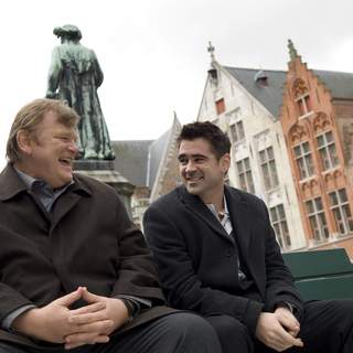 Brendan Gleeson as Ken and Colin Farrell as Ray in Focus Features' In Bruges (2008)