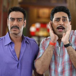 Ajay Devgan stars as Prithviraj Raghuvanshi and Abhishek Bachchan stars as Abbas Ali in FIP's Bol Bachchan (2012)