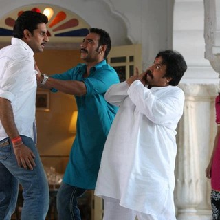 Abhishek Bachchan;, Ajay Devgan and Asin in FIP's Bol Bachchan (2012)