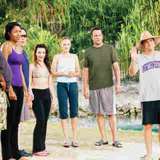 Faizon Love, Kali Hawk, Jon Favreau, Kristin Davis, Malin Akerman, Vince Vaughn, Jason Bateman and Kristen Bell in Universal Pictures' Couples Retreat (2009)